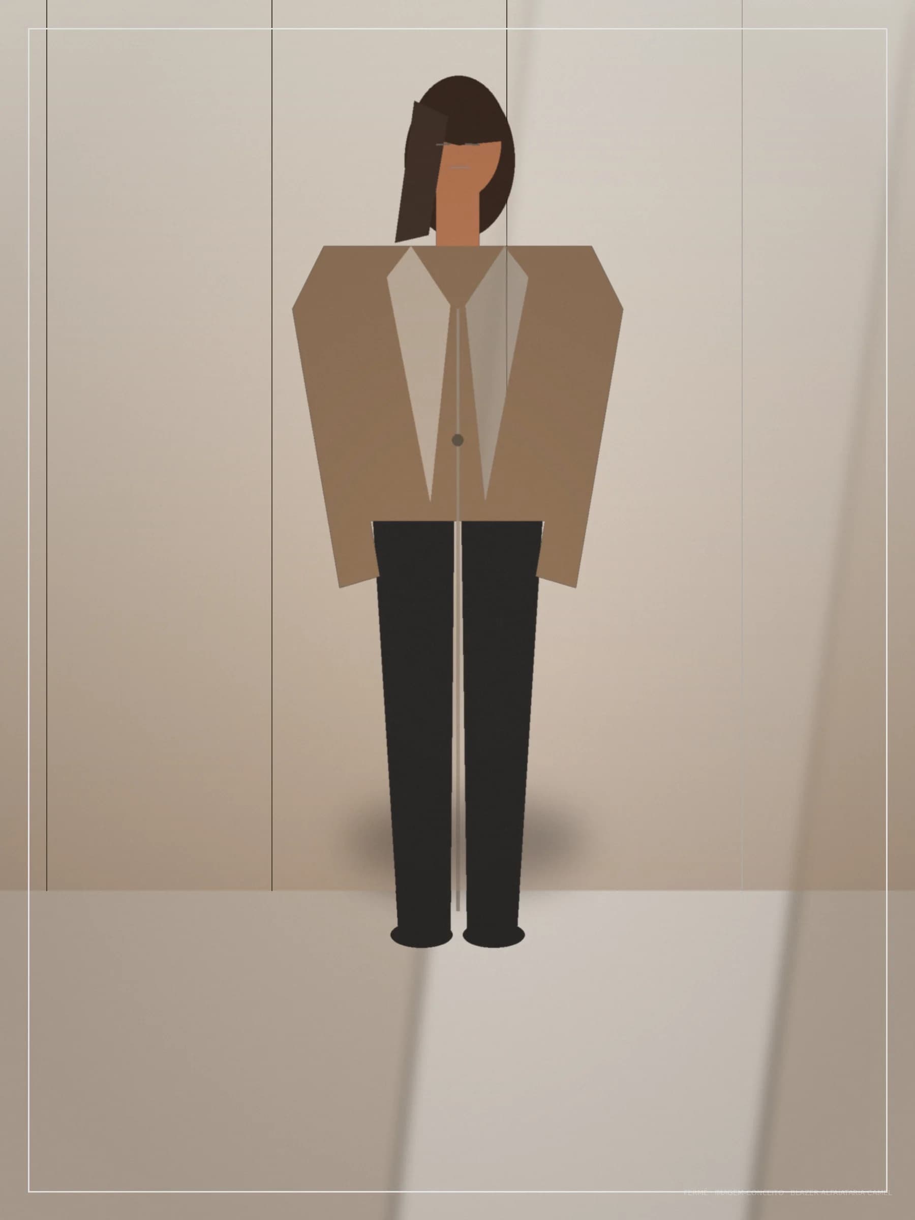 Blazer Alfaiataria Camel — imagem-conceito (frente)