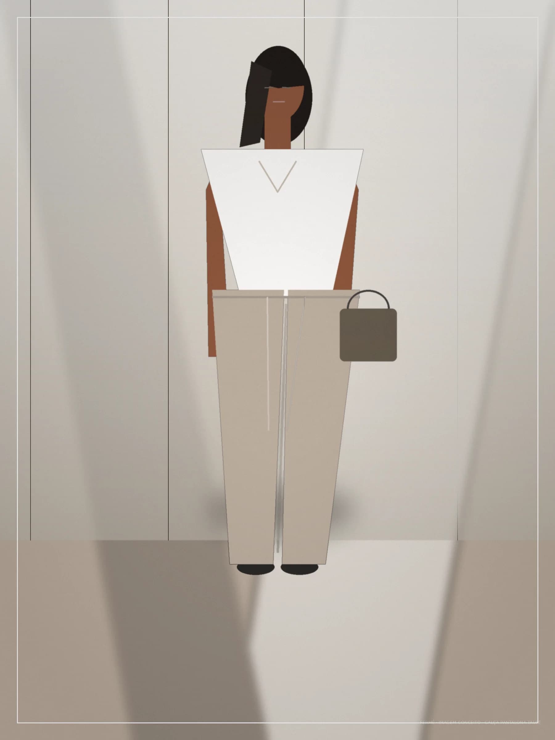 Calça Pantalona Taupe — imagem-conceito (frente)
